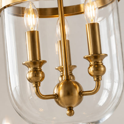 Pendant light with glass shade