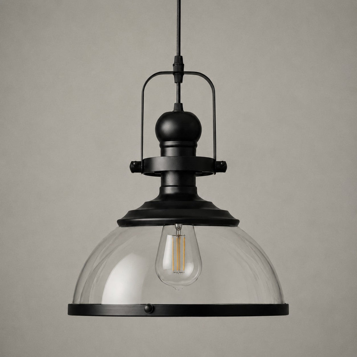 Pendant light with glass shade