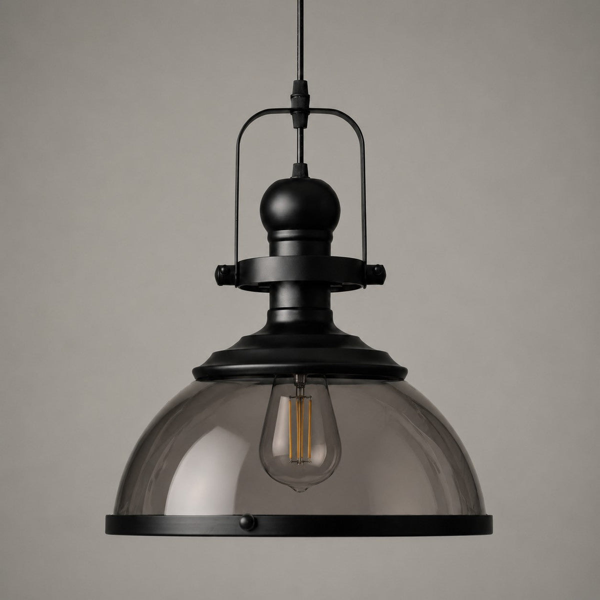 Pendant light with glass shade
