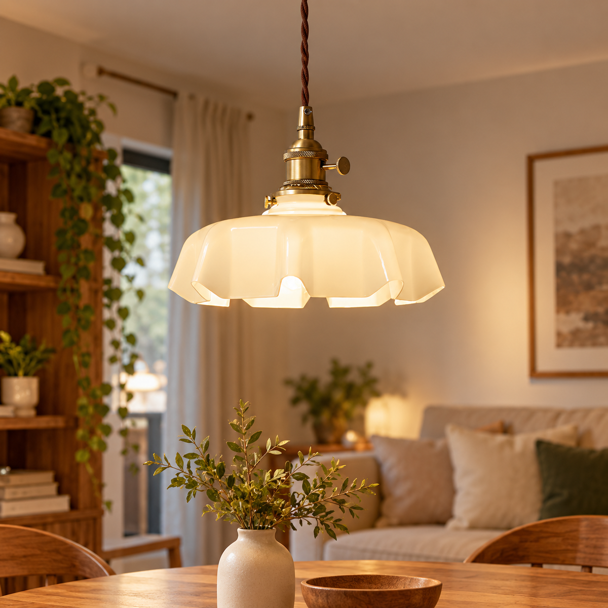 Lampa wisząca szklany klosz