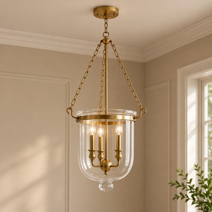 Pendant light with glass shade