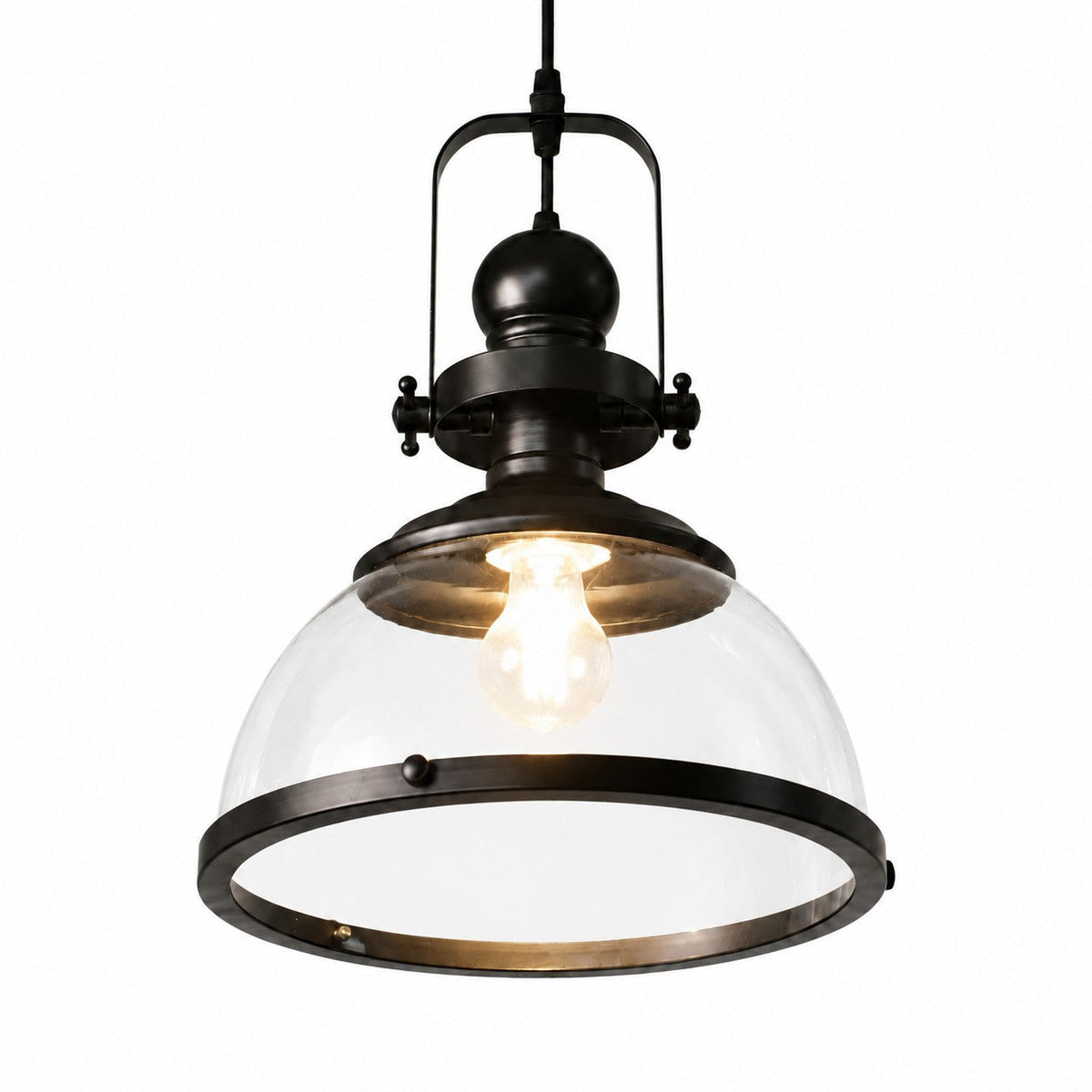 Pendant light with glass shade