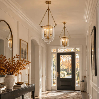 Pendant light with glass shade
