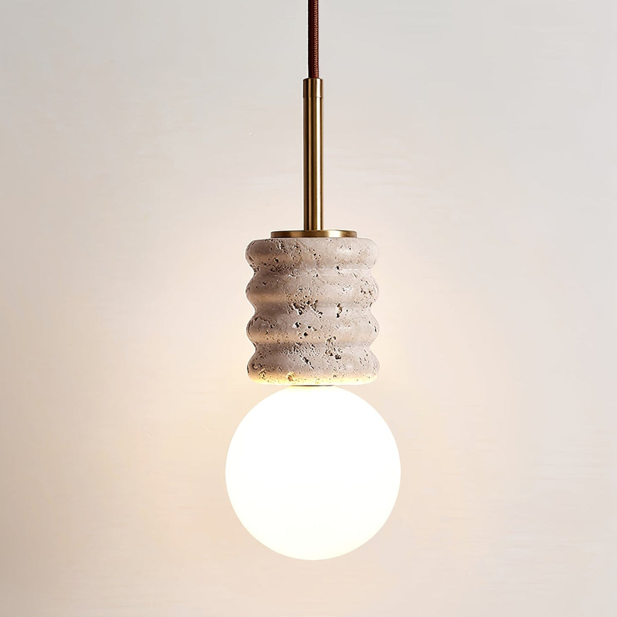 Travertine pendant lamp