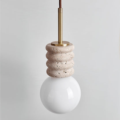 Travertine pendant lamp