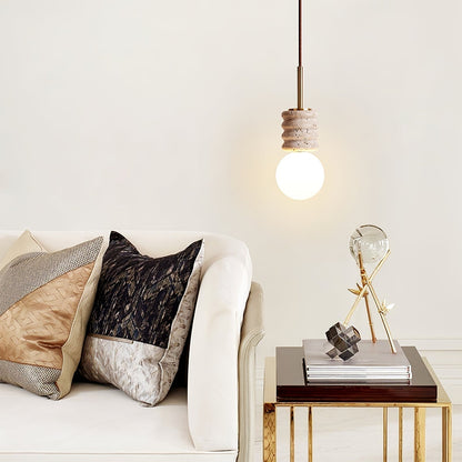 Travertine pendant lamp