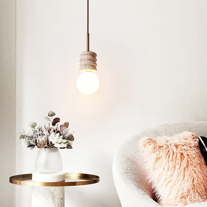 Travertine pendant lamp