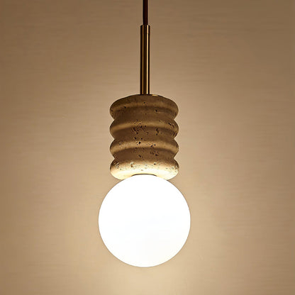 Travertine pendant lamp