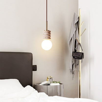 Travertine pendant lamp