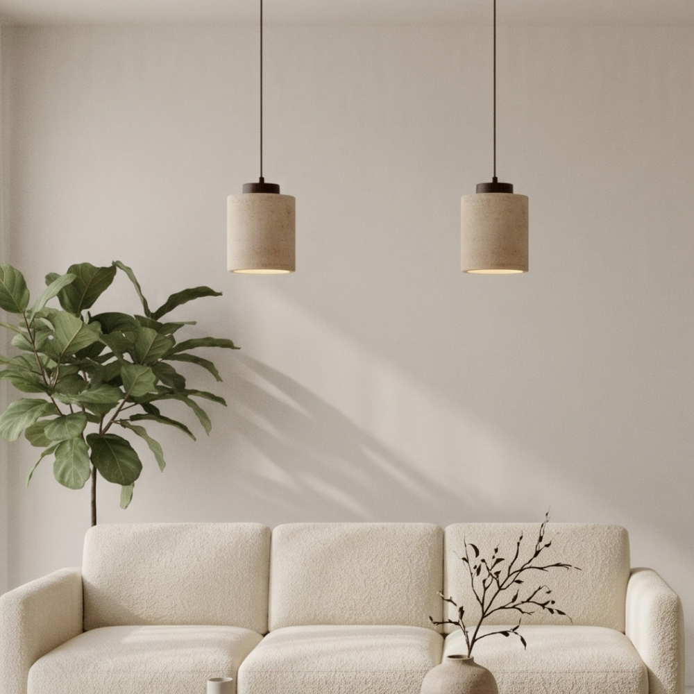 Závěsná lampa z travertinu