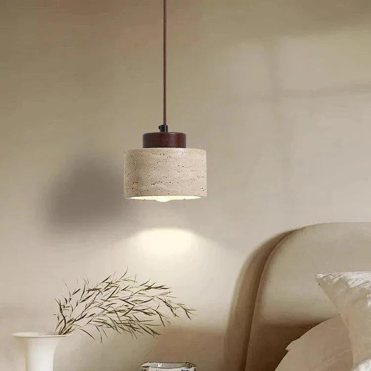 Závěsná lampa z travertinu