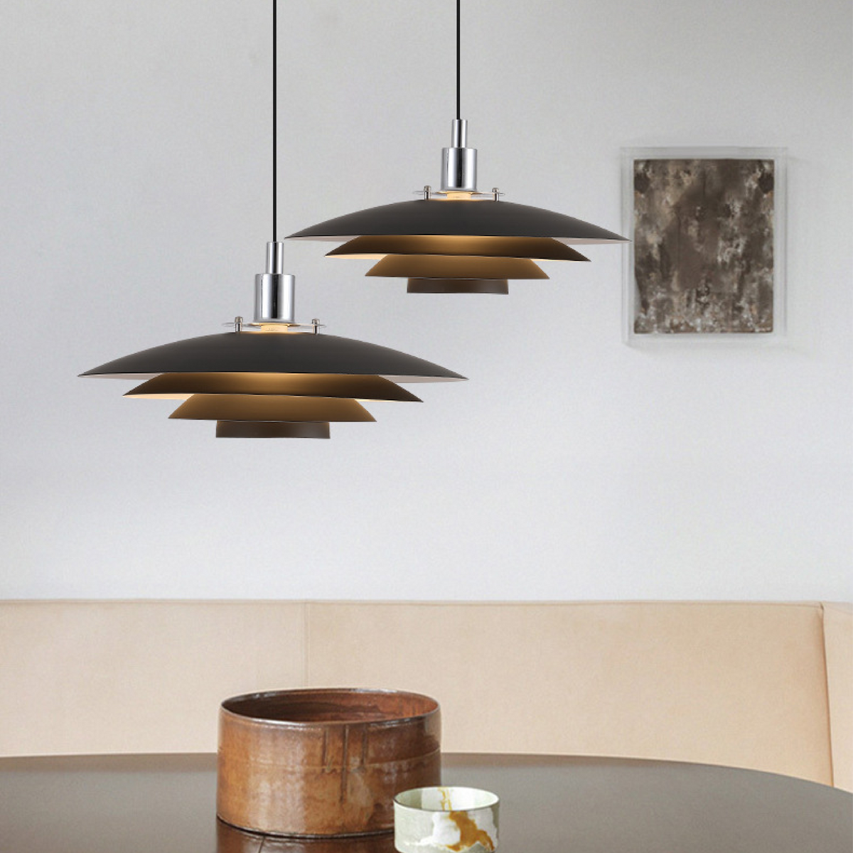 Lampa wisząca warstwowy klosz