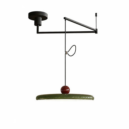 Pendant light with a shade and counterweight