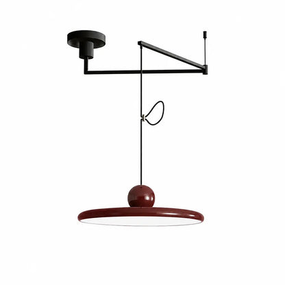 Pendant light with a shade and counterweight