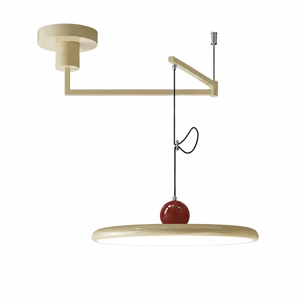 Pendant light with a shade and counterweight