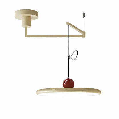 Pendant light with a shade and counterweight