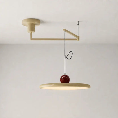 Pendant light with a shade and counterweight