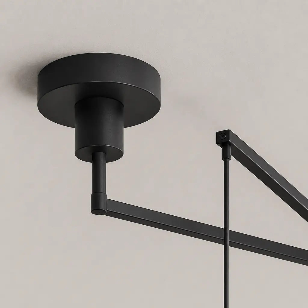 Pendant light with a shade and counterweight