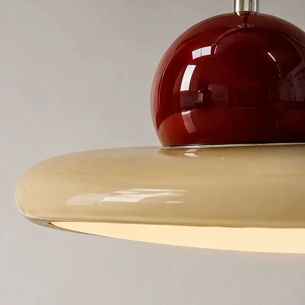 Pendant light with a shade and counterweight