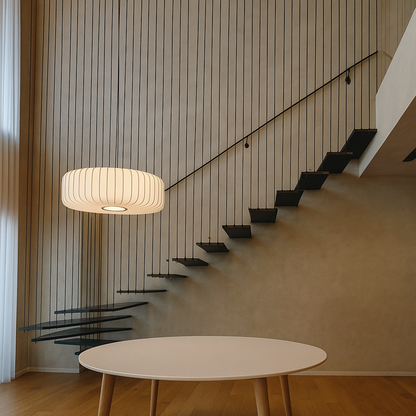 Lampa wisząca z kloszem materiałowym