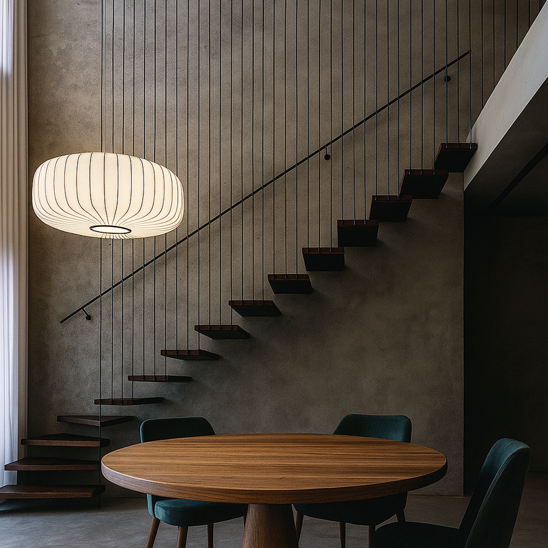 Lampa wisząca z kloszem materiałowym