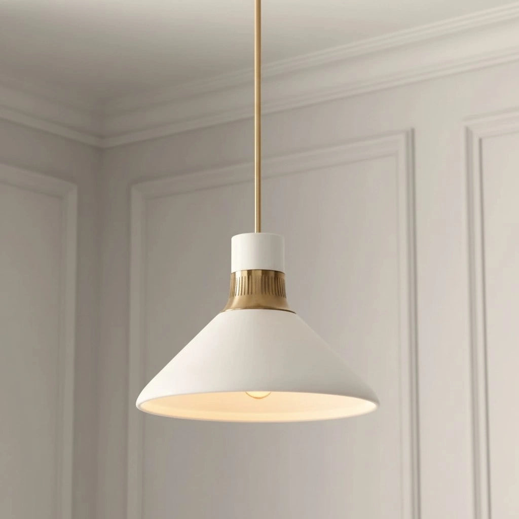 Pendant light with a conical shade