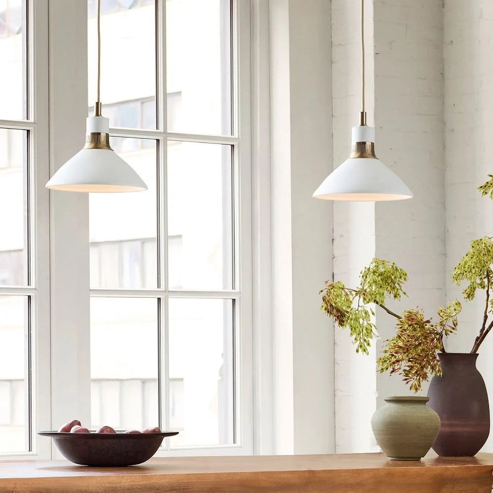 Pendant light with a conical shade