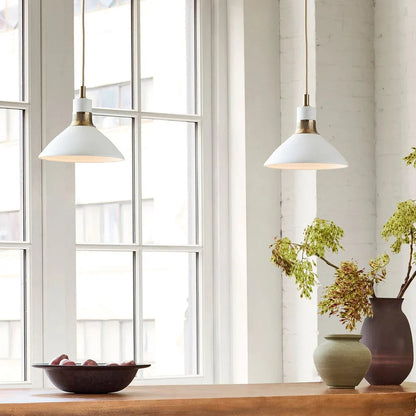 Pendant light with a conical shade