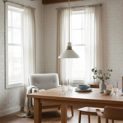 Pendant light with a conical shade