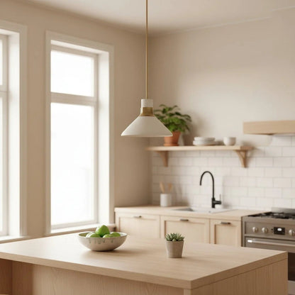 Pendant light with a conical shade