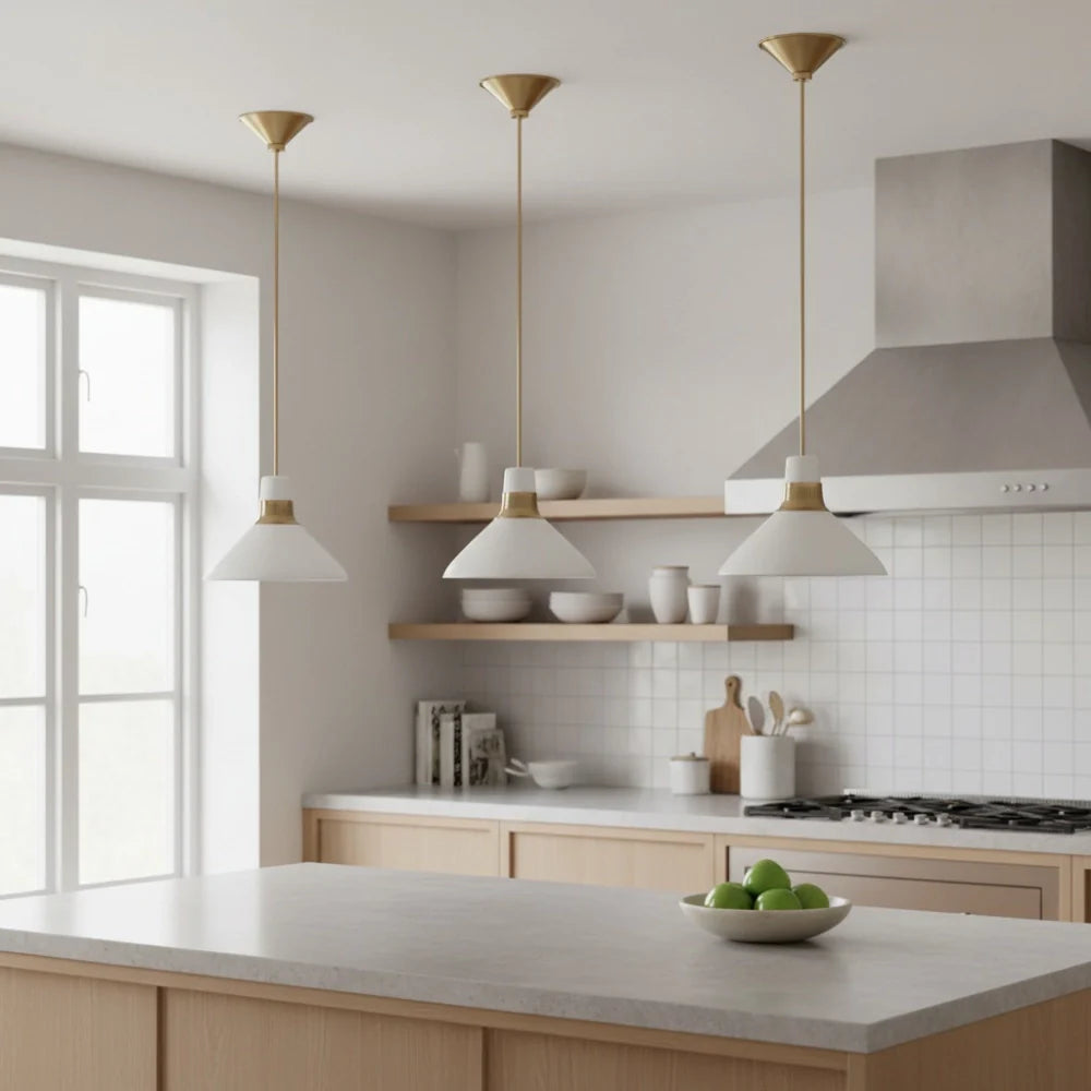 Pendant light with a conical shade