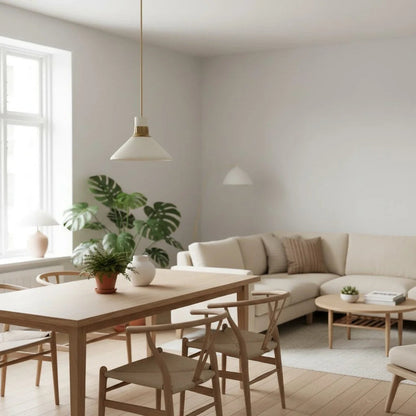 Pendant light with a conical shade
