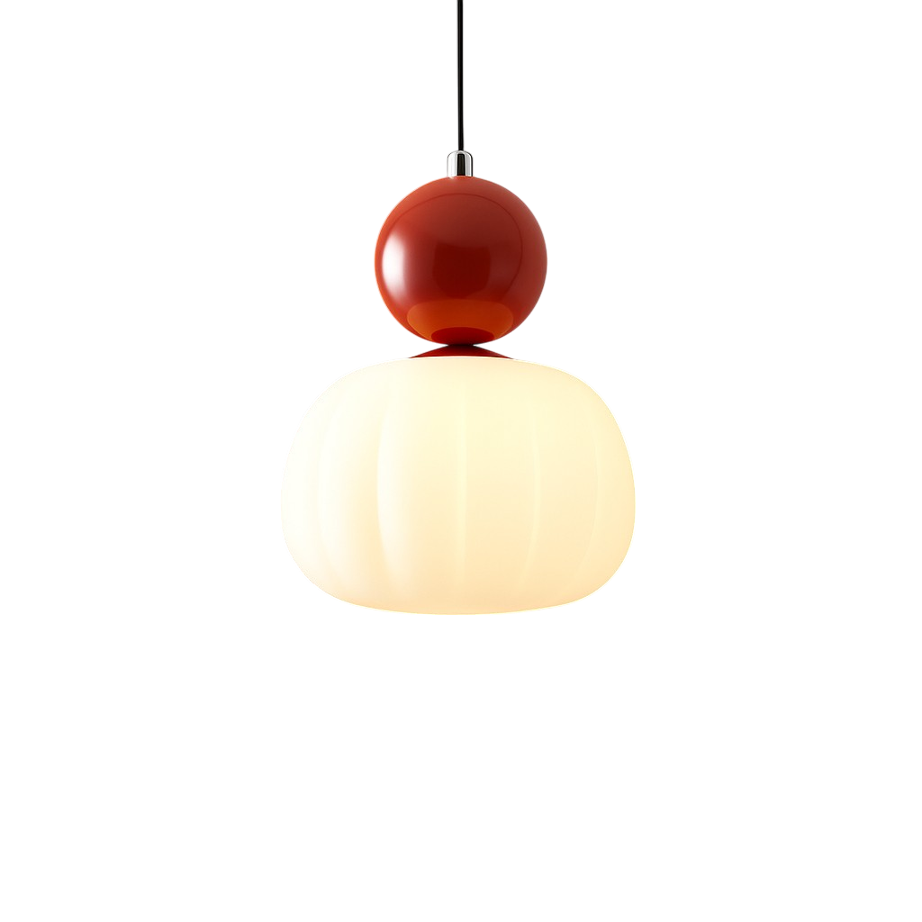 Lampe suspendue avec une boule colorée