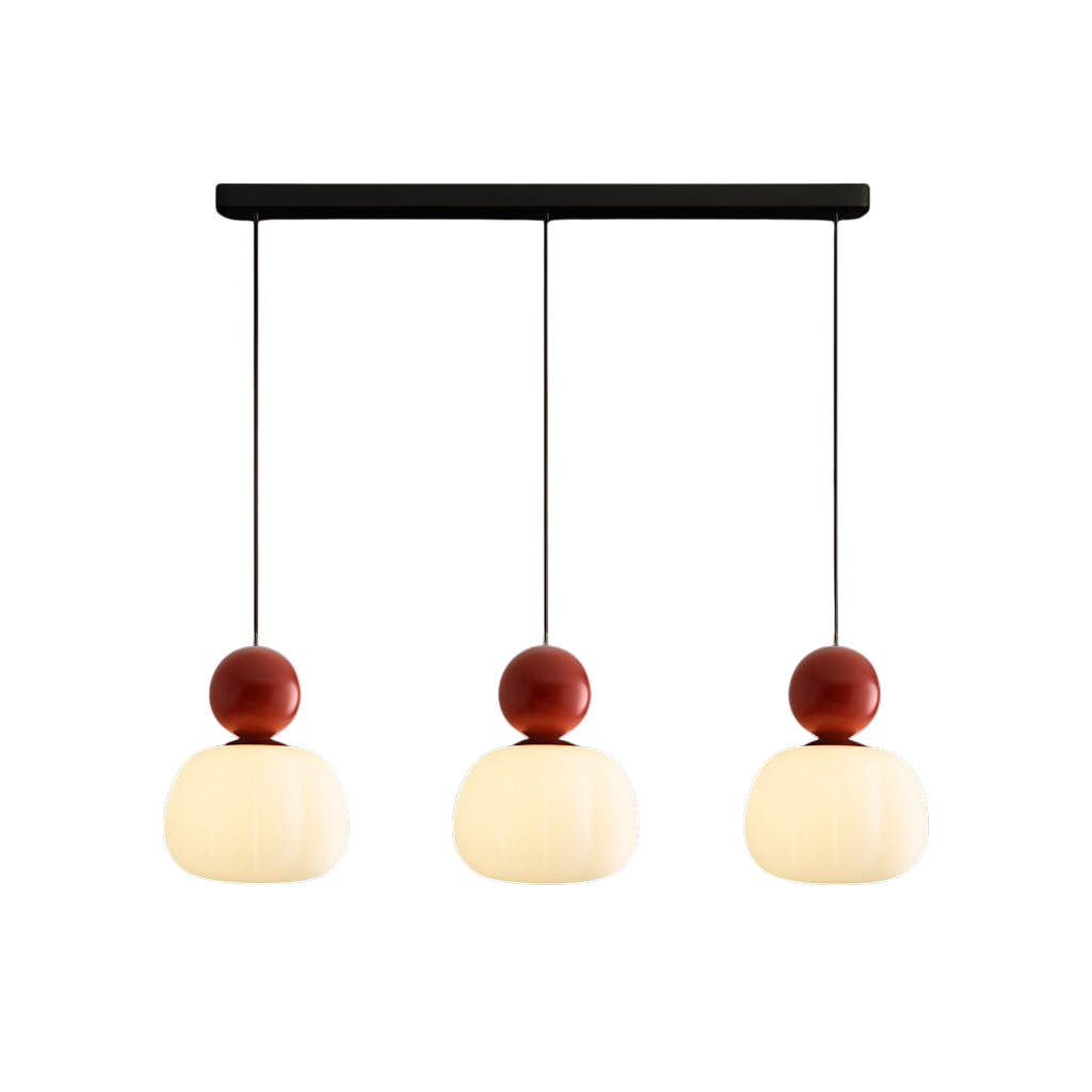 Lampe suspendue avec une boule colorée