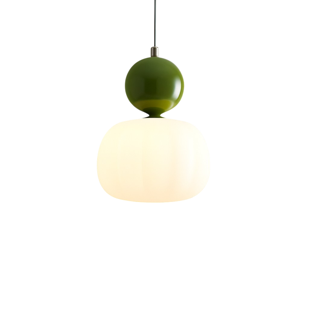 Lampe suspendue avec une boule colorée