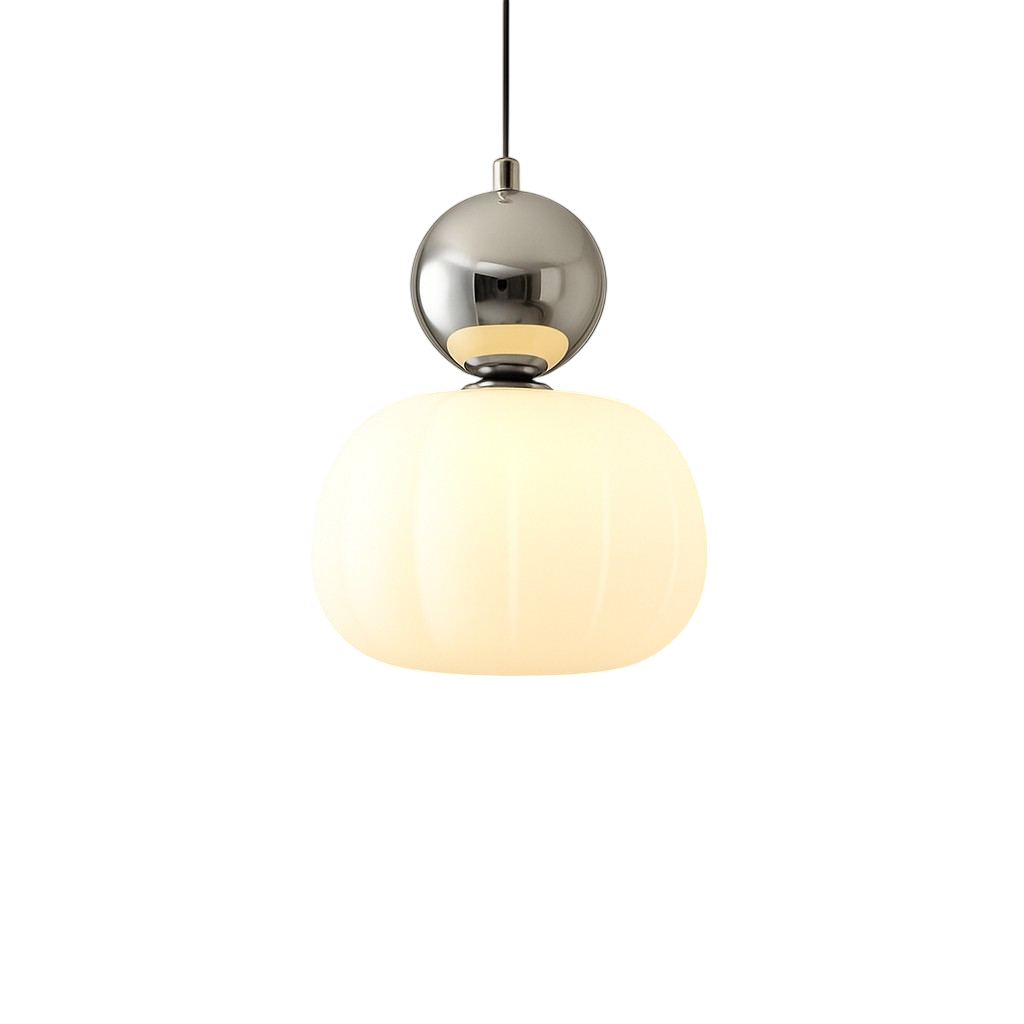 Lampe suspendue avec une boule colorée