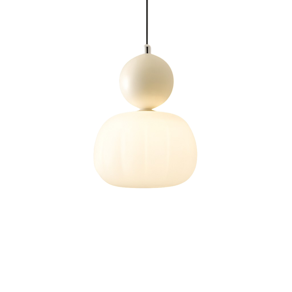 Lampe suspendue avec une boule colorée
