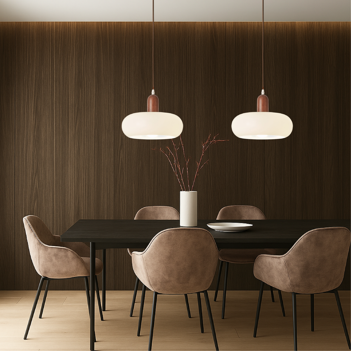 Lampa wisząca z owalnym kloszem