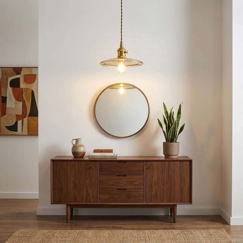 Pendant lamp with glass shade