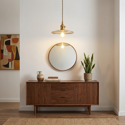 Pendant lamp with glass shade