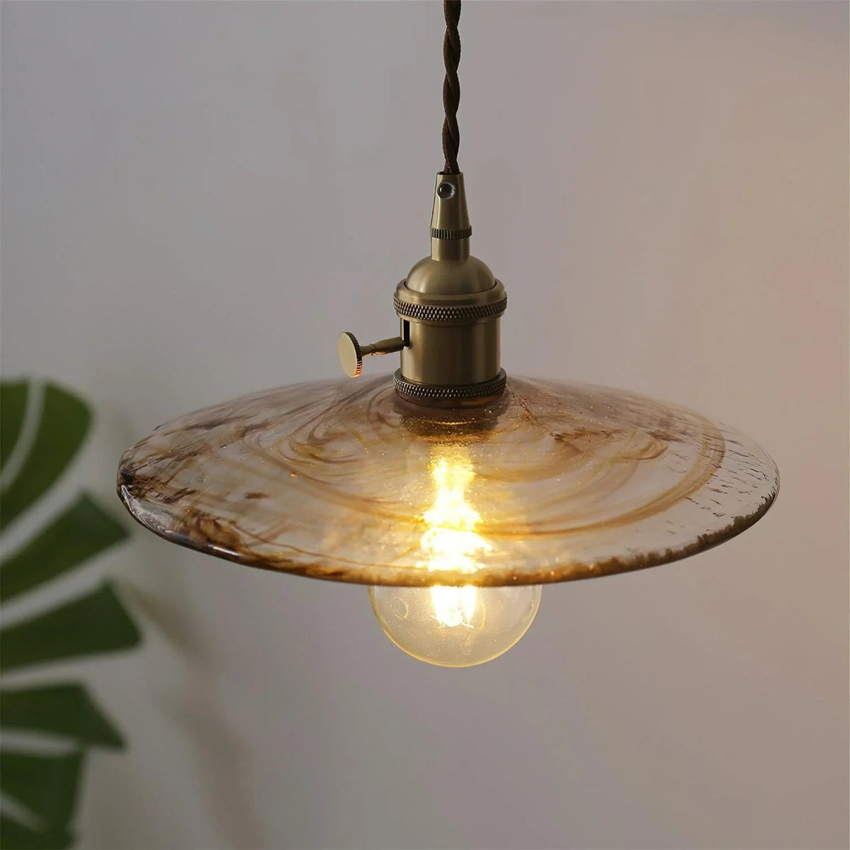 Pendant lamp with glass shade