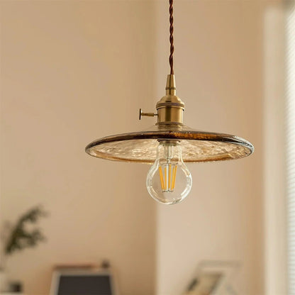 Pendant lamp with glass shade