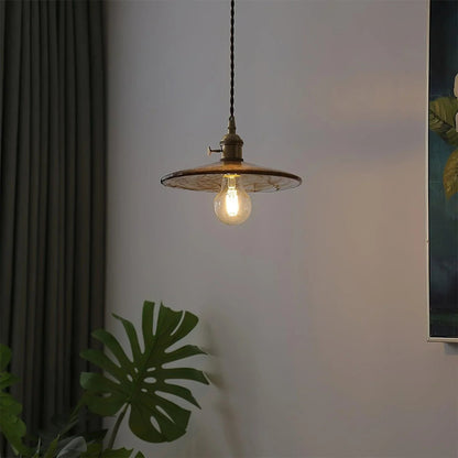 Pendant lamp with glass shade