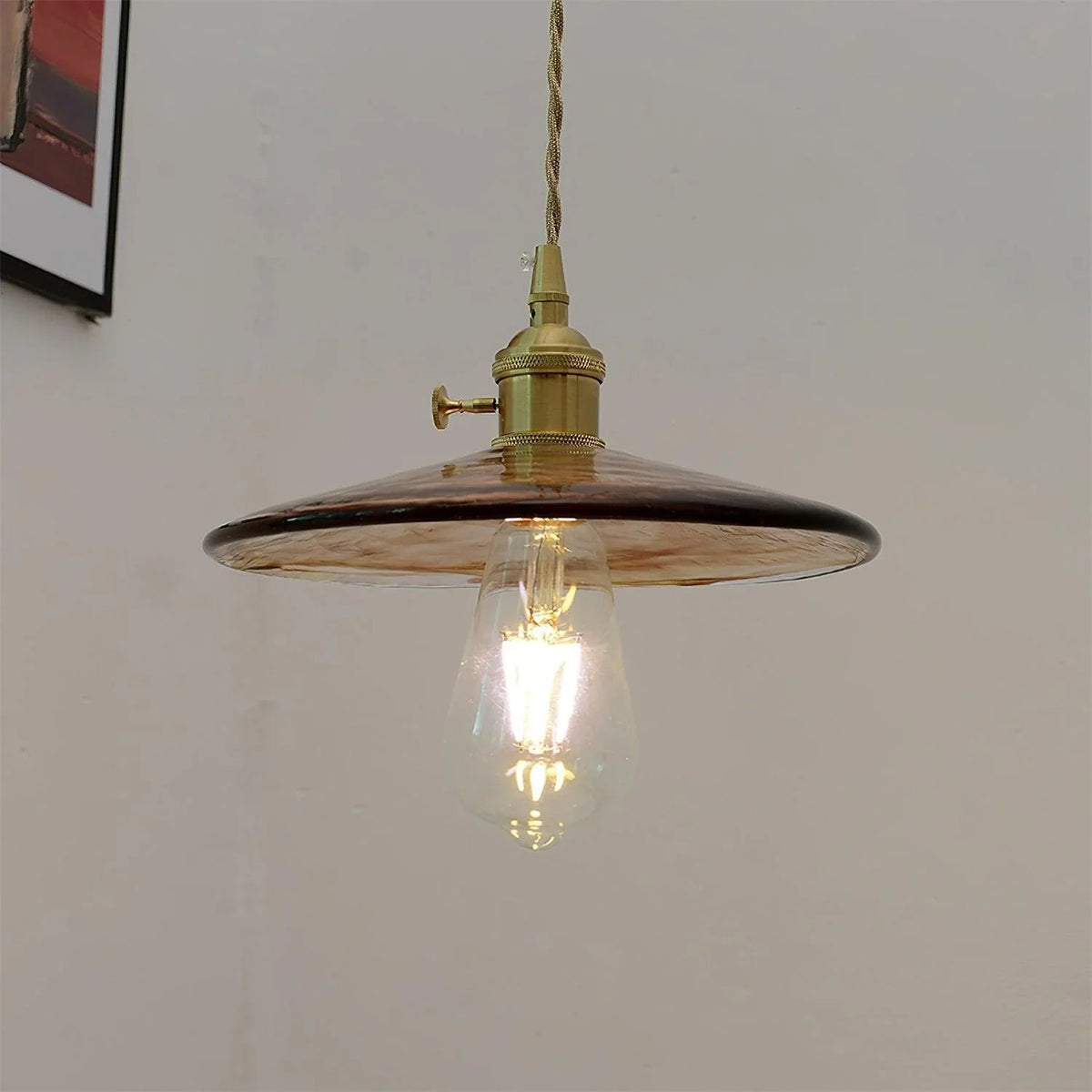 Pendant lamp with glass shade