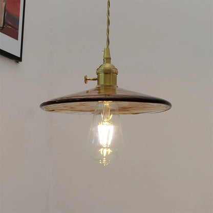 Pendant lamp with glass shade