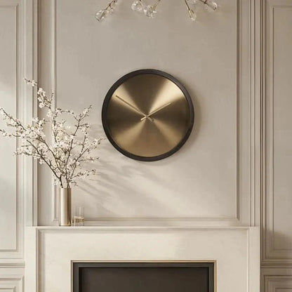 Zegar ścienny metalowa tarcza drewniana rama