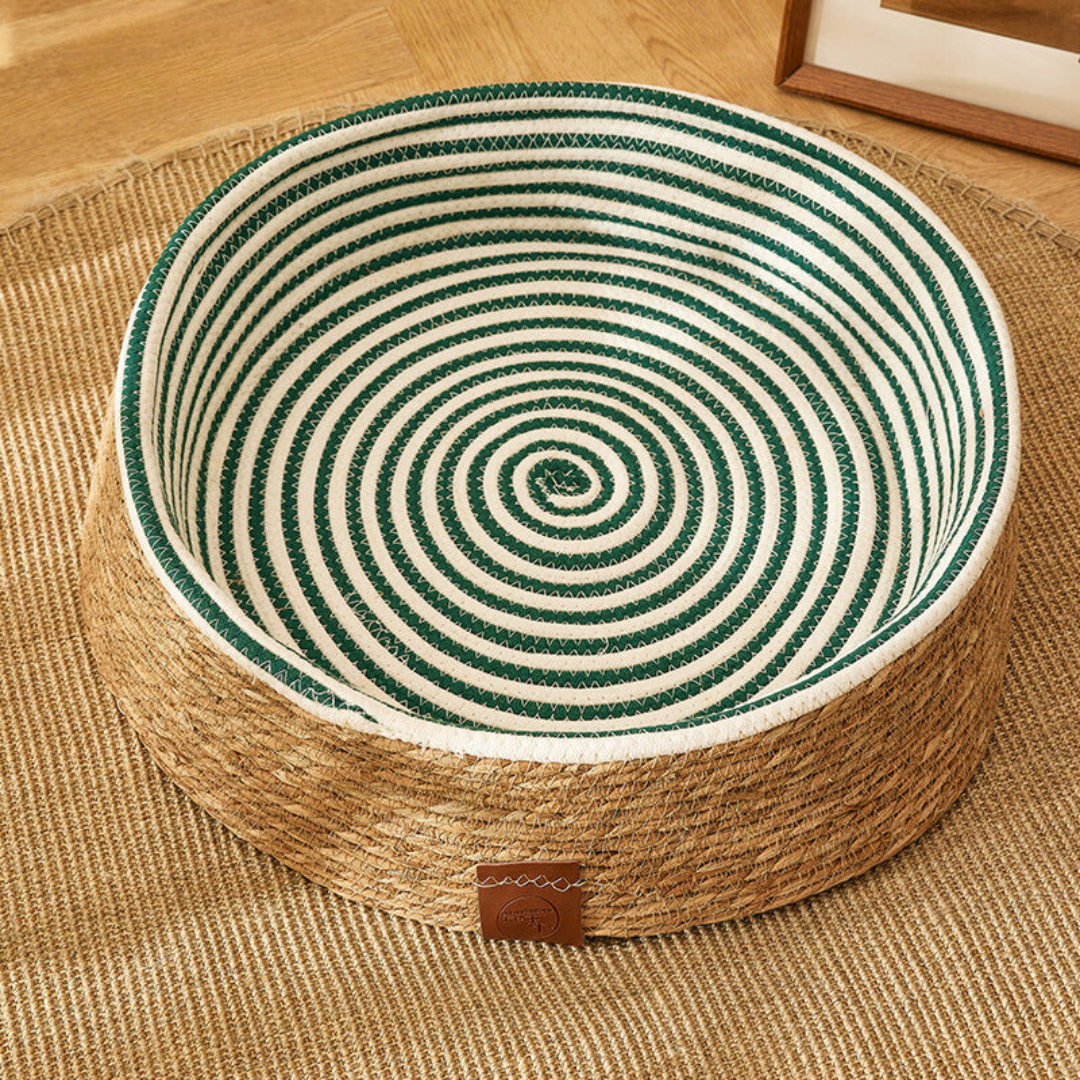Panier tressé pour chat