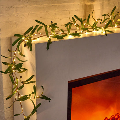 Guirlande lumineuse LED en forme de branche d’olivier pour intérieur et jardin