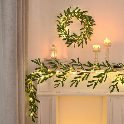 Guirlande lumineuse LED en forme de branche d’olivier pour intérieur et jardin