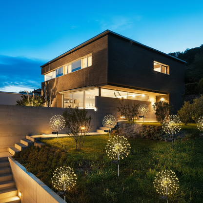 Solární zahradní lampa ve tvaru ohňostroje